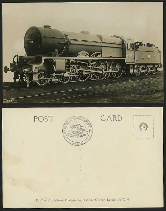 LOCOMOTIVE TRAIN Old R.P. Postcard 6161 LMS / RAILWAYS