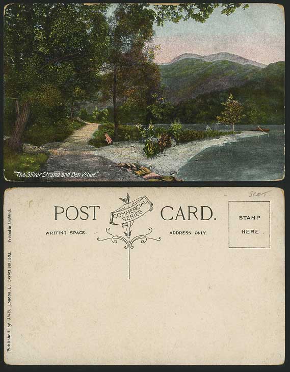 Stirlingshire Old Postcard - BEN VENUE & SILVER STRAND