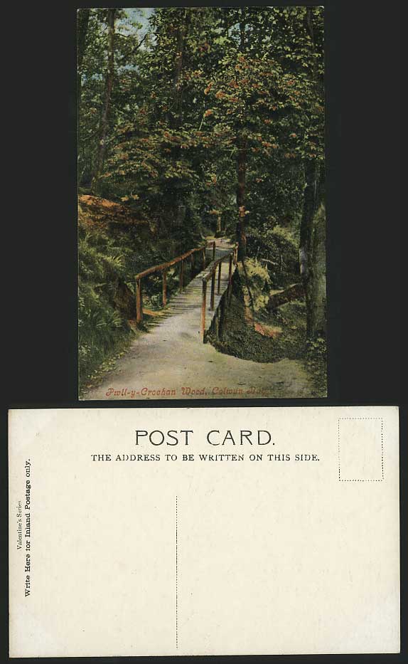 COLWYN BAY Old Postcard - Bridge - Pwll-y-Crochan Wood