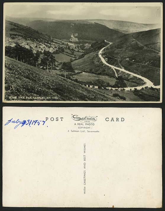 Denbighshire 1957 Postcard LLANGOLLEN - Horse Shoe Pass