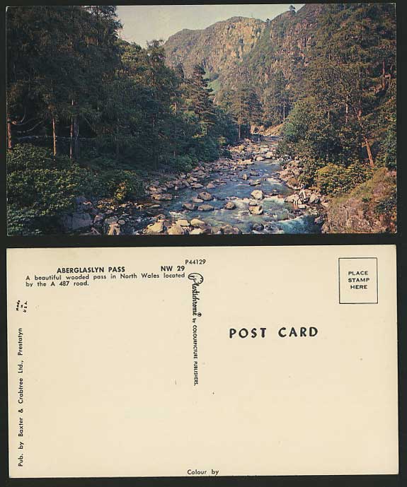 Wales Old Colour Postcard ABERGLASLYN PASS River Rocks