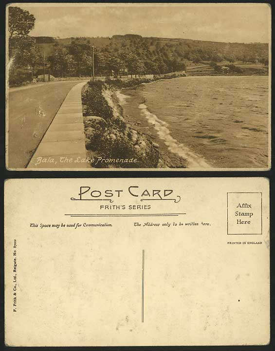 Merionethshire Old Postcard - BALA - The Lake Promenade