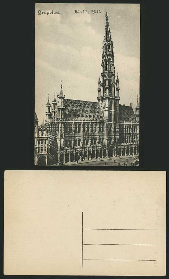 Belgium Old Postcard BRUSSELS Town Hall Hotel de Ville