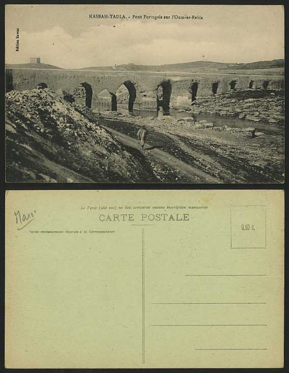 MOROCCO Africa Old Postcard - KASBAH-TADLA Bridge