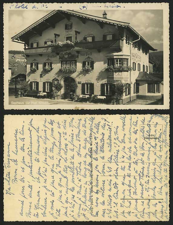 Austria Old RP Postcard KOSSEN Hotel Gasthaus zur Post