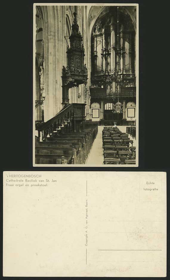 'S-HERTOGENBOSCH Old Postcard - Pipe Organ in CATHEDRAL