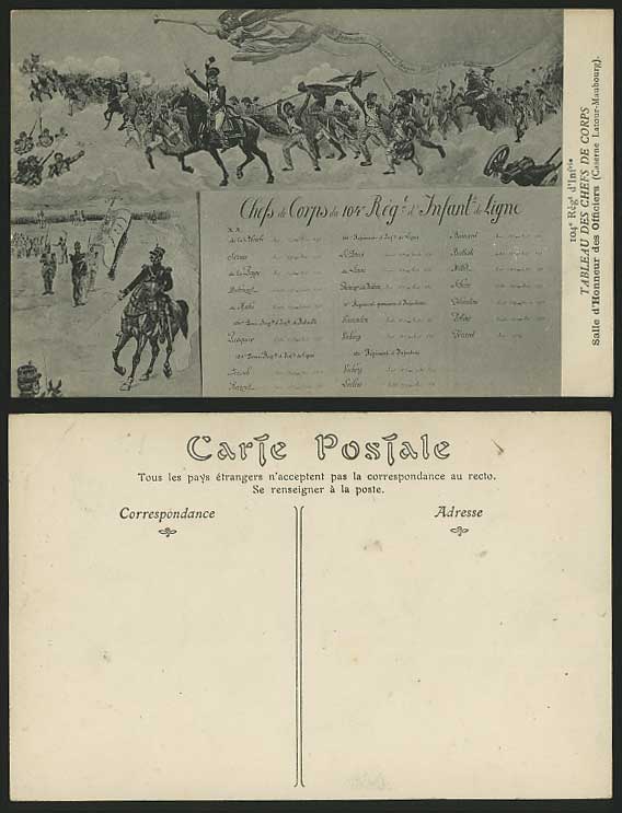 104e Regt Infantry Old Postcard BATTLE Cavalry Soldiers