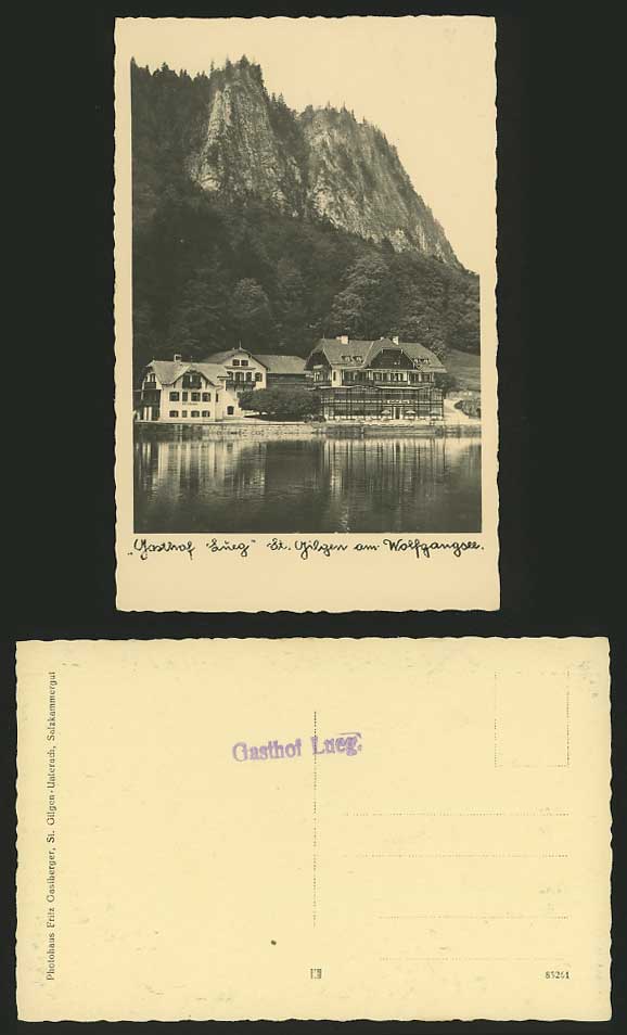 LAKE WOLFGANGSEE Old R.P. Postcard Pension Gasthof Lueg