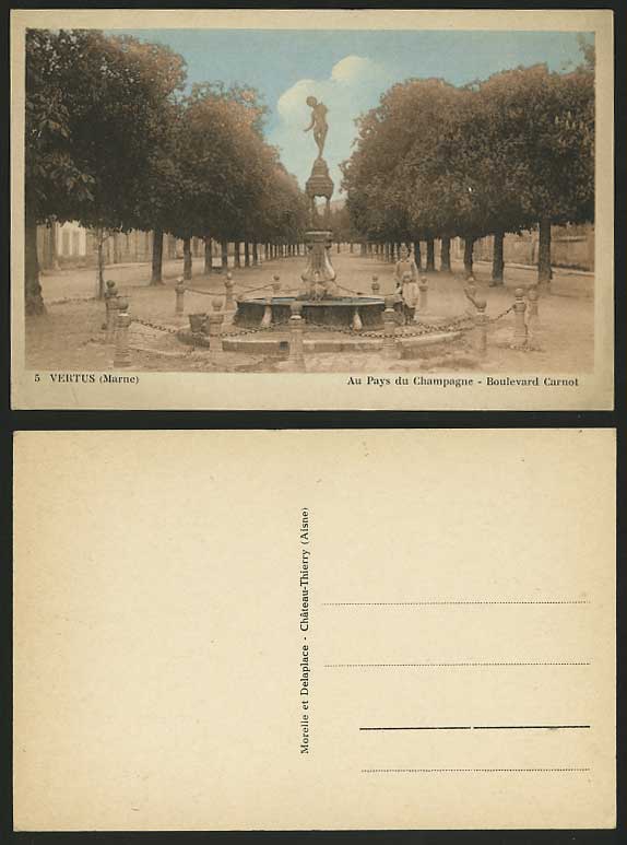 France Old Colour Postcard - BOULEVARD CARNOT Fountain