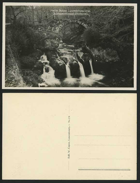 Luxembourg Old Postcard Schiessentumpel Mullertal Falls