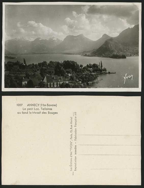 France TALLOIRES Annecy Old Postcard Lake & Mountains