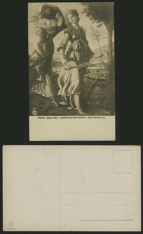 SANDRO BOTTICELLI Old Postcard Giuditta Oloferne's Head