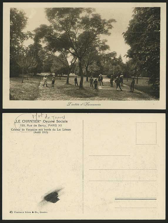 Boy Scouts August 1915 Postcard LAKE GENEVA LE CHANTIER