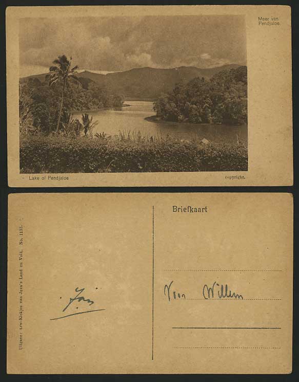 Indonesia D.E.I. JAVA Old Postcard - LAKE OF PENDJALOE