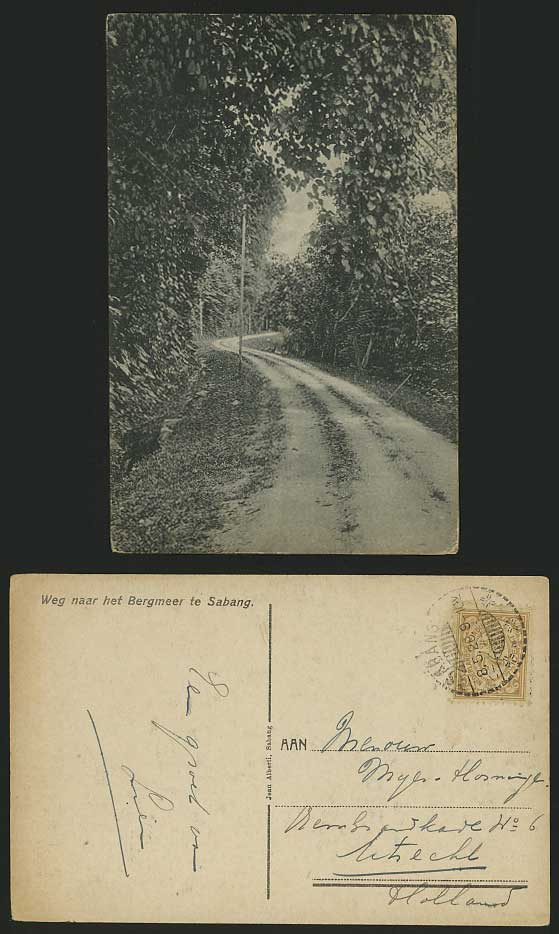 Aceh DEI 1928 Old Postcard SABANG Weg naar het Bergmeer