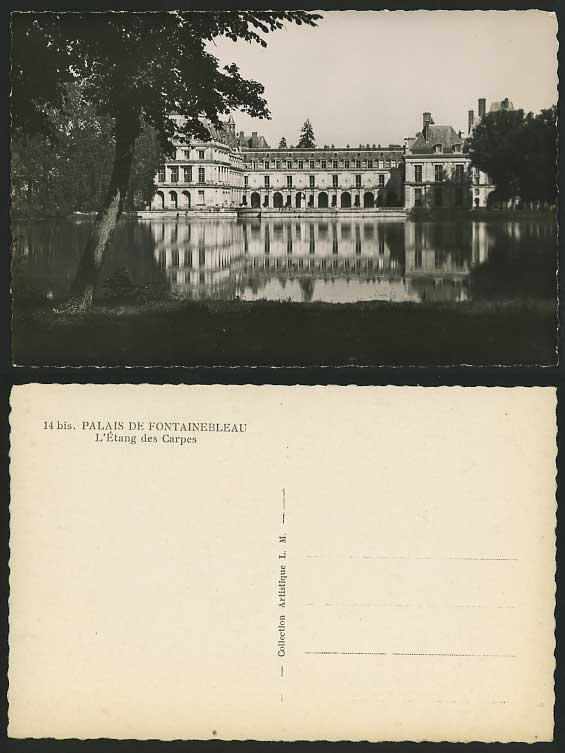Palais de FONTAINEBLEAU Old Postcard L'Etang des Carpes