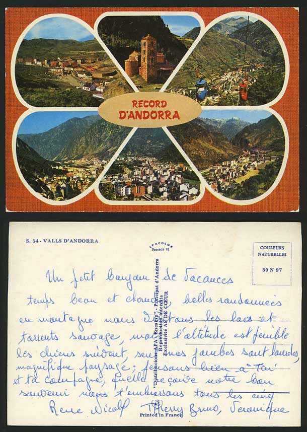 ANDORRA Old Multiview Colour Postcard Record D'Andorra