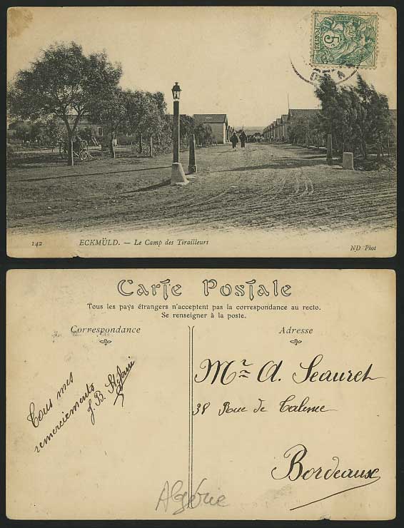Military Germany 1903 Postcard ECKMULD Camp of Riflemen