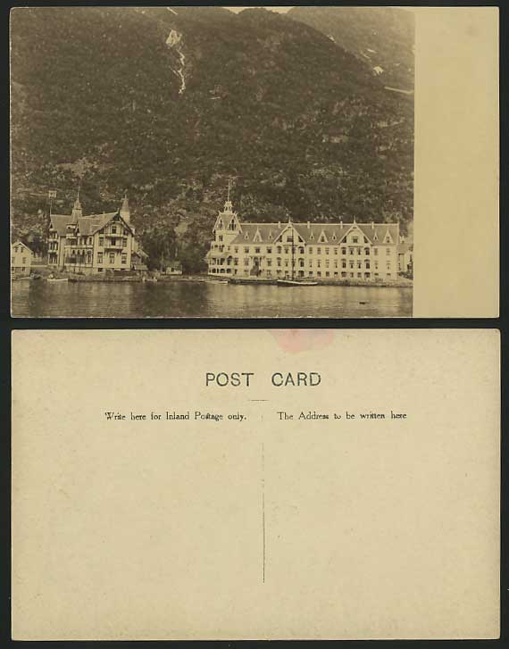 Mountains LAKE BOATS & HOUSES Old Postcard Europe