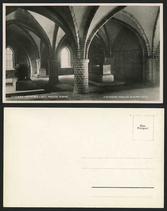 Denmark Old R.P. Postcard ODENSE - Krypten CHURCH Crypt