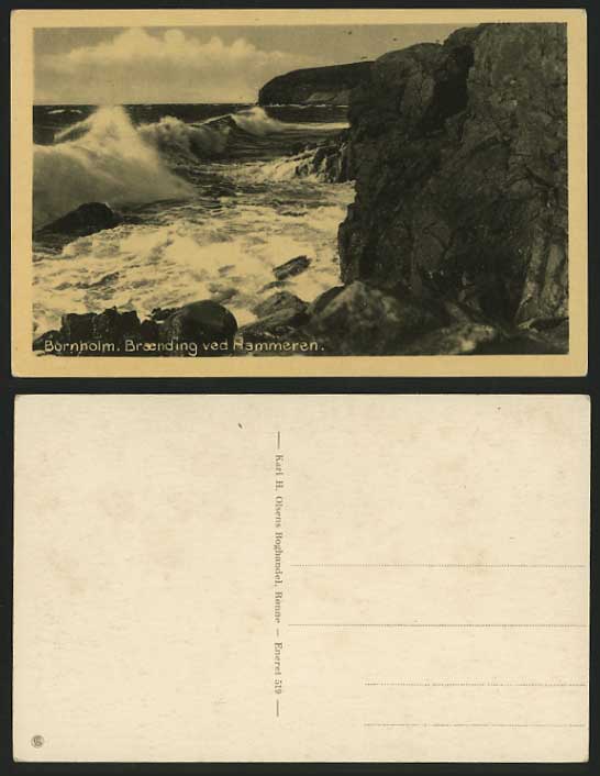 Denmark Old Postcard BORNHOLM - Braending ved Hammeren