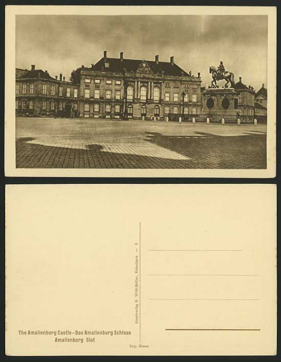Denmark Old Postcard Copenhagen AMALIENBORG PALACE Slot