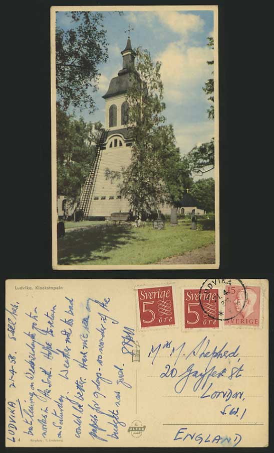 Sweden 1958 Old Colour Postcard - LUDVIKA Klockstapeln