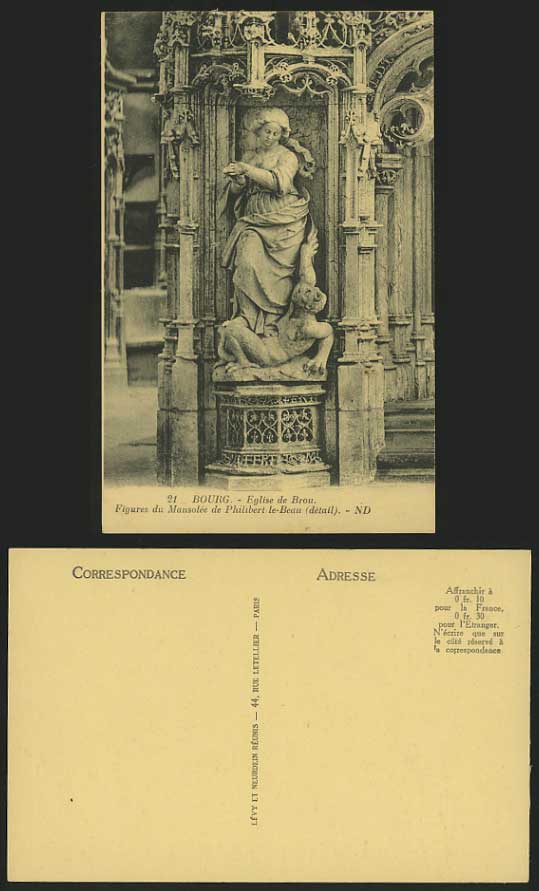 France Old Postcard EGLISE DE BROU Figures du Mausolee