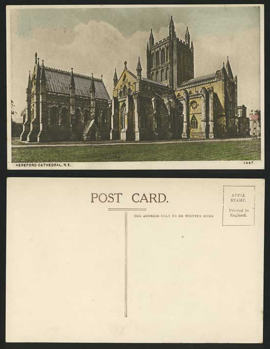 Herefordshire Old Colour Postcard HEREFORD CATHEDRAL NE
