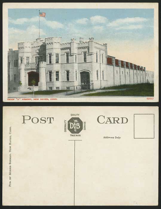 USA Old Postcard CONNECTICUT New Haven - Troop A Armory