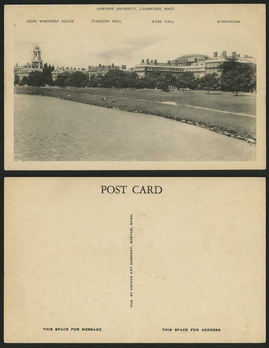 USA Old Postcard MASS. Harvard University Gymnasium etc
