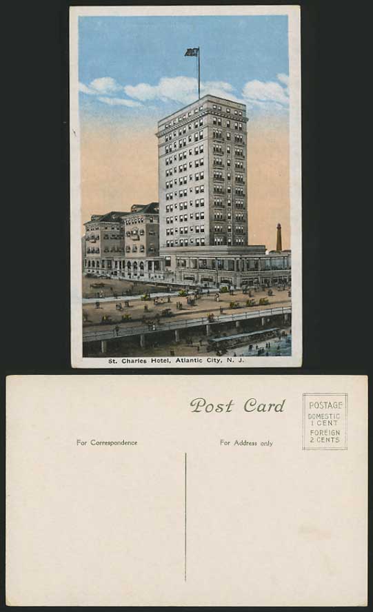 USA Old Colour Postcard ATLANTIC CITY St. Charles Hotel