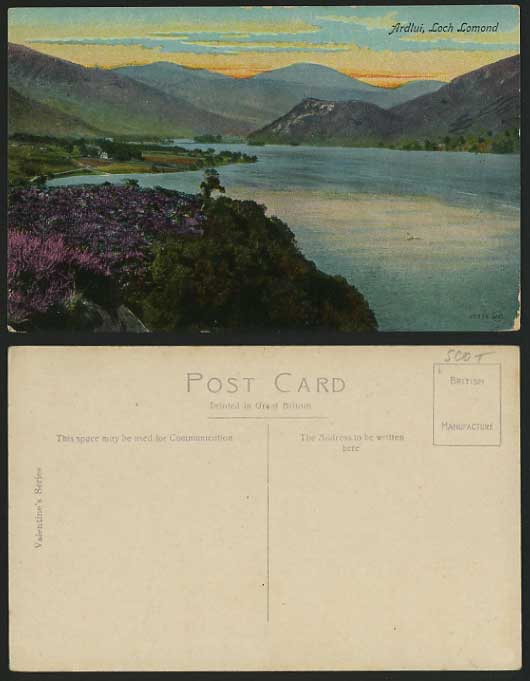 Sunbartonshire Scotland Old Postcard LOCH LOMOND Ardlui
