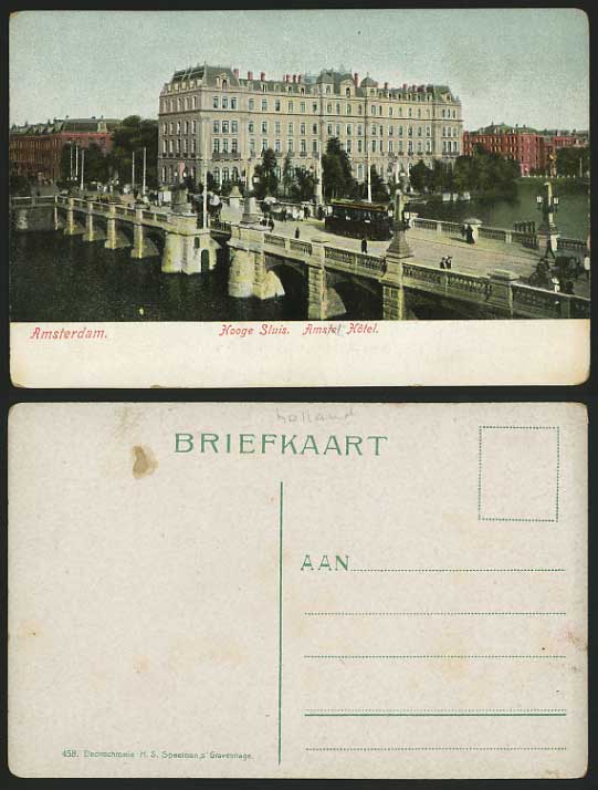 Netherlands Old Postcard AMSTERDAM - Amstel Hotel TRAM