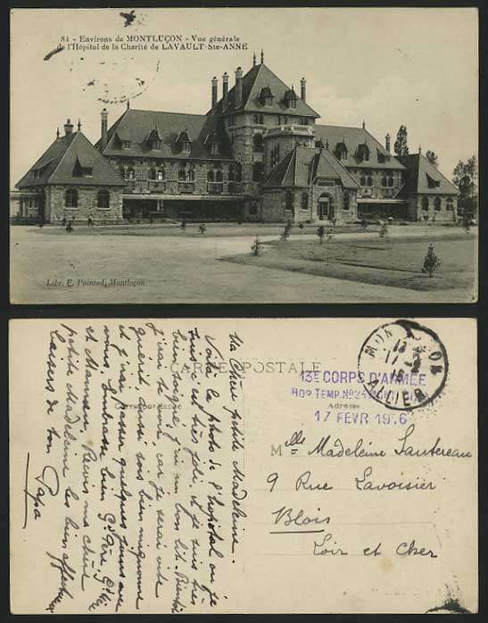 France Old Postcard MONTLUCON LAVAULT Ste-Anne Hopital