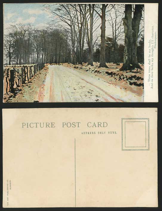 Glasgow FOREST PATH Old Colour Postcard - Shakespeare