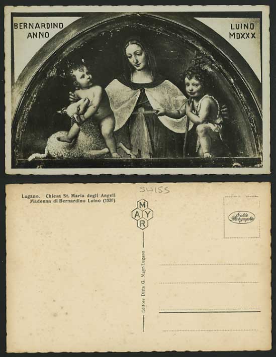 Swiss Old Postcard LUGANO Chiesa St. Maria CHURCH Sheep