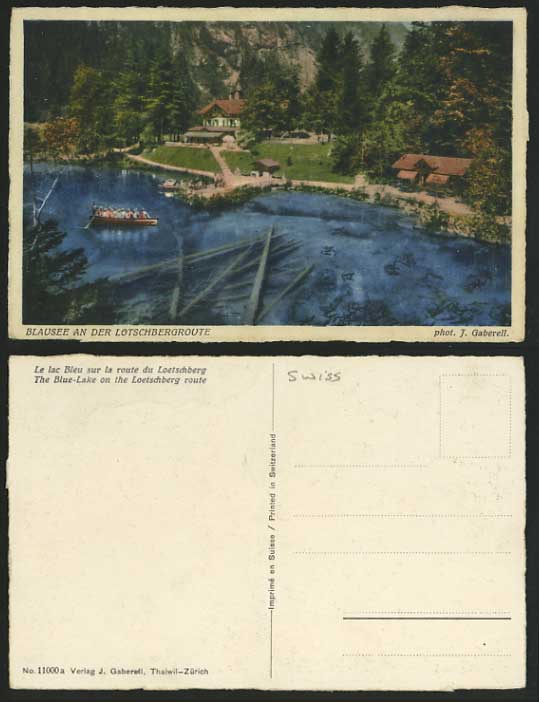 Swiss Old Postcard BLUE LAKE - BLAUSEE Loetschbergroute