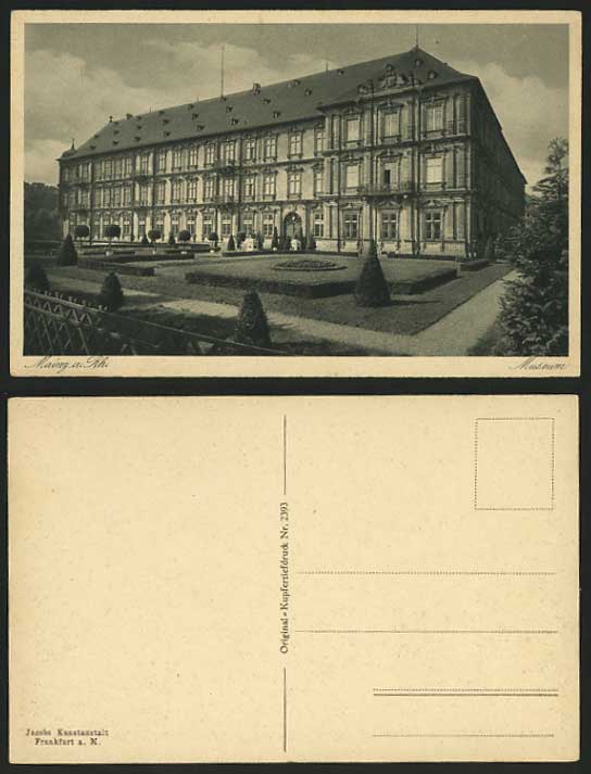 Germany Old B/W Postcard MAINZ Museum & Garden