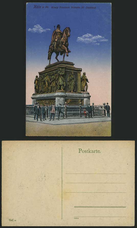 COLOGNE Old Postcard The Frederick William III Monument