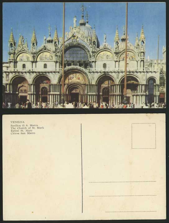 Italy Old Colour Postcard - VENICE Church of St. Mark for Sale