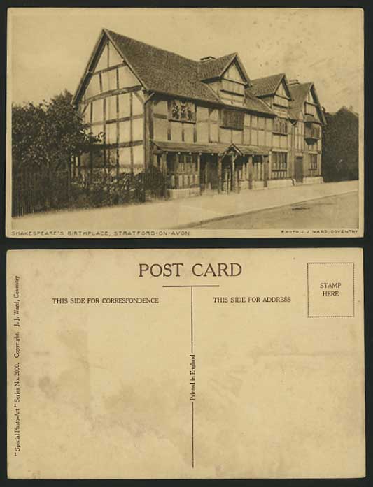 STRATFORD-ON-AVON Old Postcard Shakespeare's Birthplace