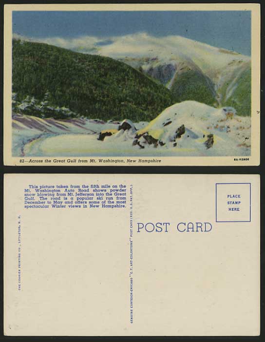 USA Old Postcard NEW HAMPSHIRE Great Gulf Mt. Jefferson