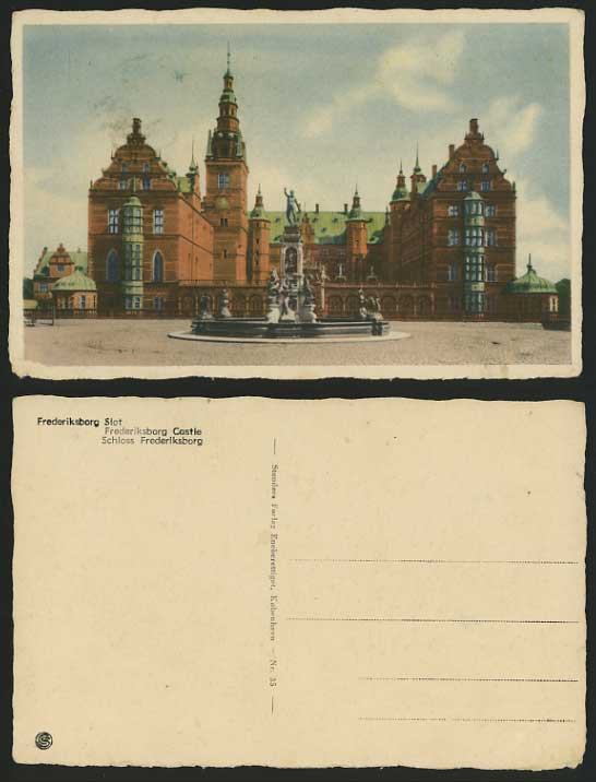 Denmark Old Colour Postcard FREDERIKSBORG SLOT / CASTLE