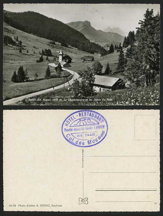 Switzerland Old Postcard EGLISE DES MOSSES Chamossaire