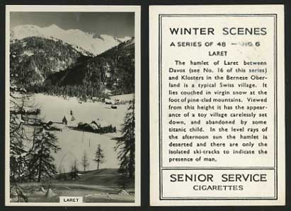 Swiss Old Real Photo Cigarette Card LARET - Snowy View