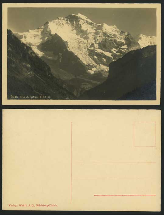 Switzerland Old Postcard - Die JUNGFRAU Mountain 4167 m