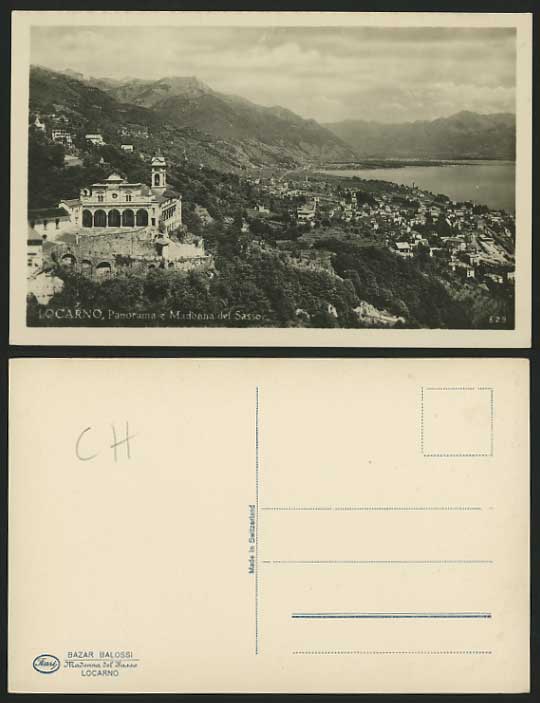 Swiss Old Postcard LOCARNO Madonna del Sasso - Panorama