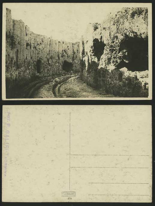 Italy Sicily Old B/W Real Photo Postcard Siracusa Syracuse Caves