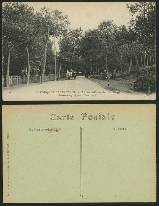 LE TOUQUET-PARIS-PLAGE Old Postcard Cross-way Hermitage